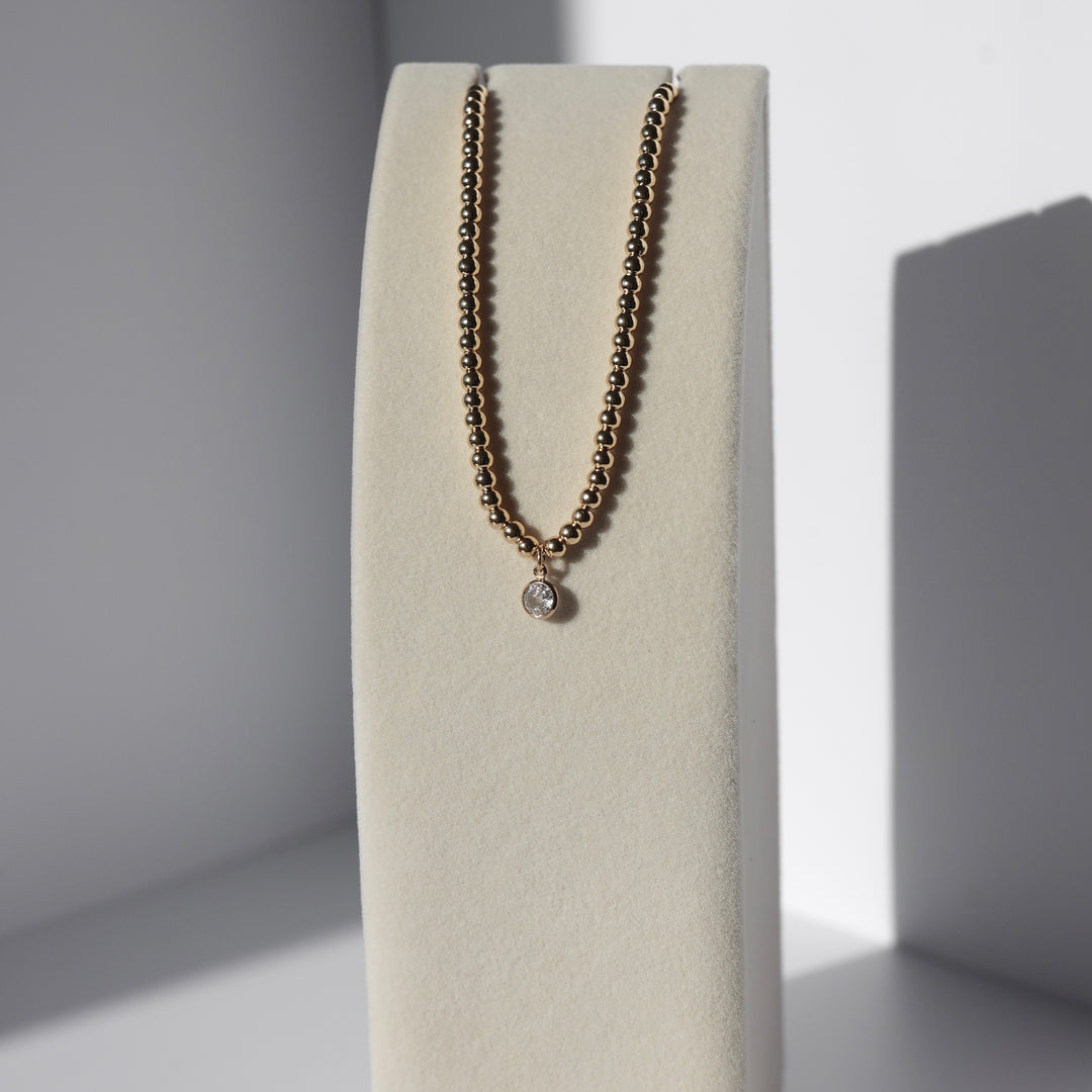 Crystal Circle Beaded Necklace