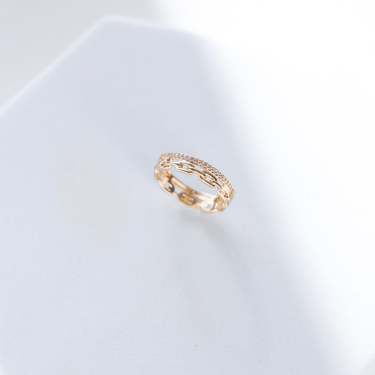 DOUBLE CHAIN DIAMOND RING