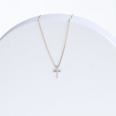 SMALL DIAMOND CROSS NECKLACE