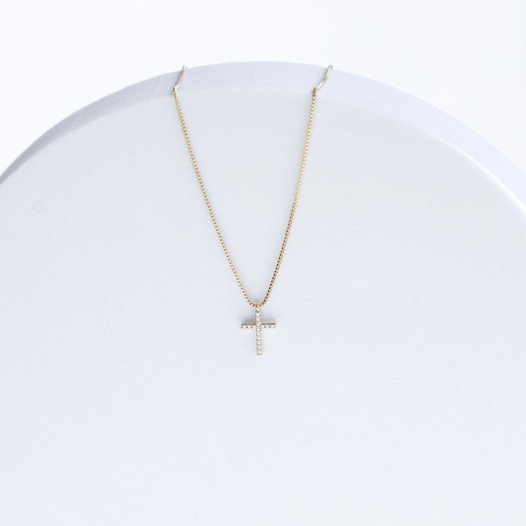 SMALL DIAMOND CROSS NECKLACE