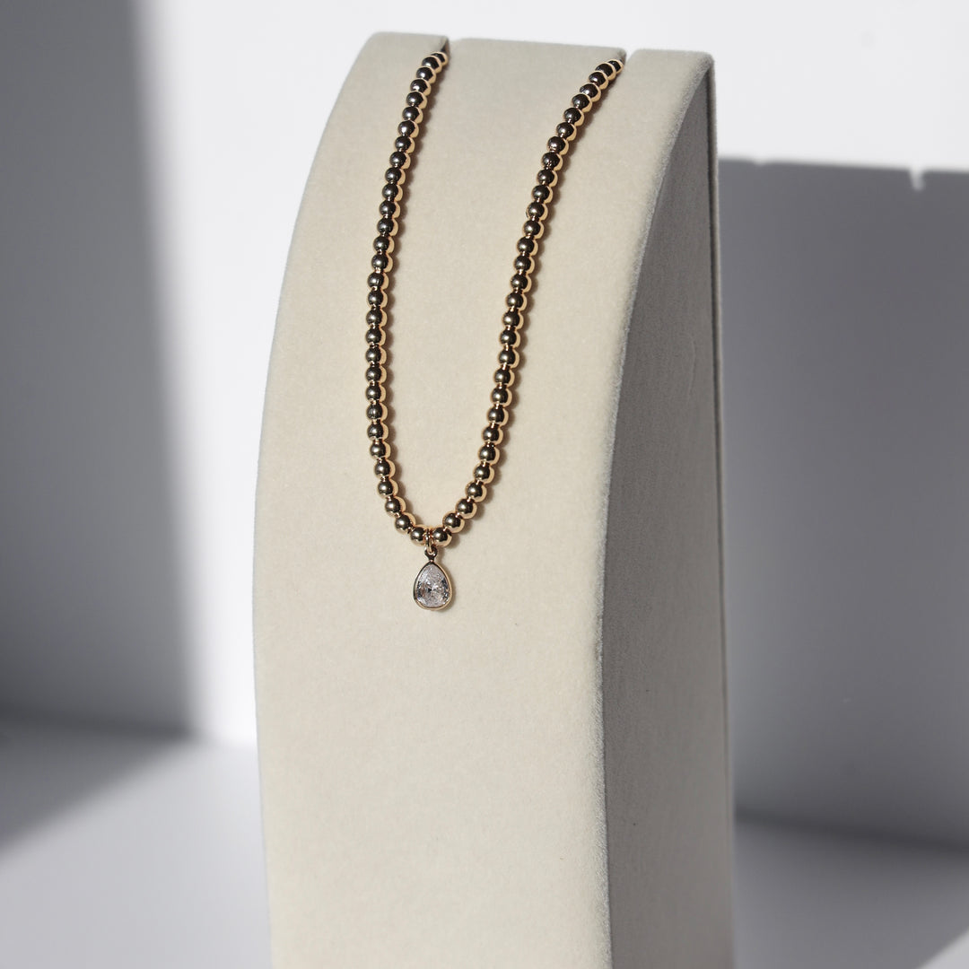 Drop Circle Beaded Necklace