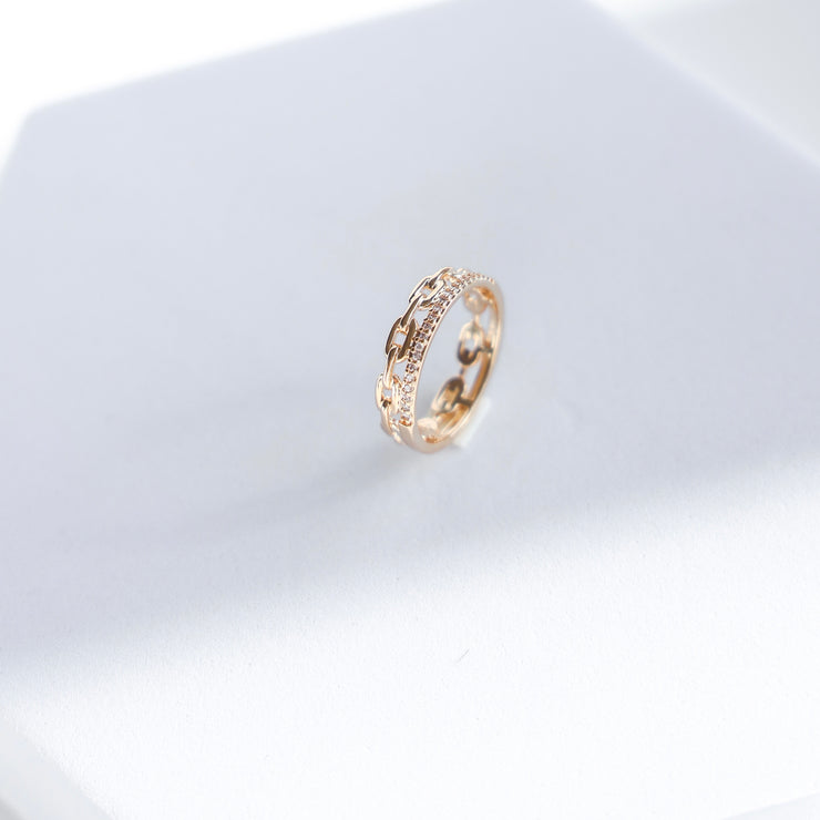 DOUBLE CHAIN DIAMOND RING