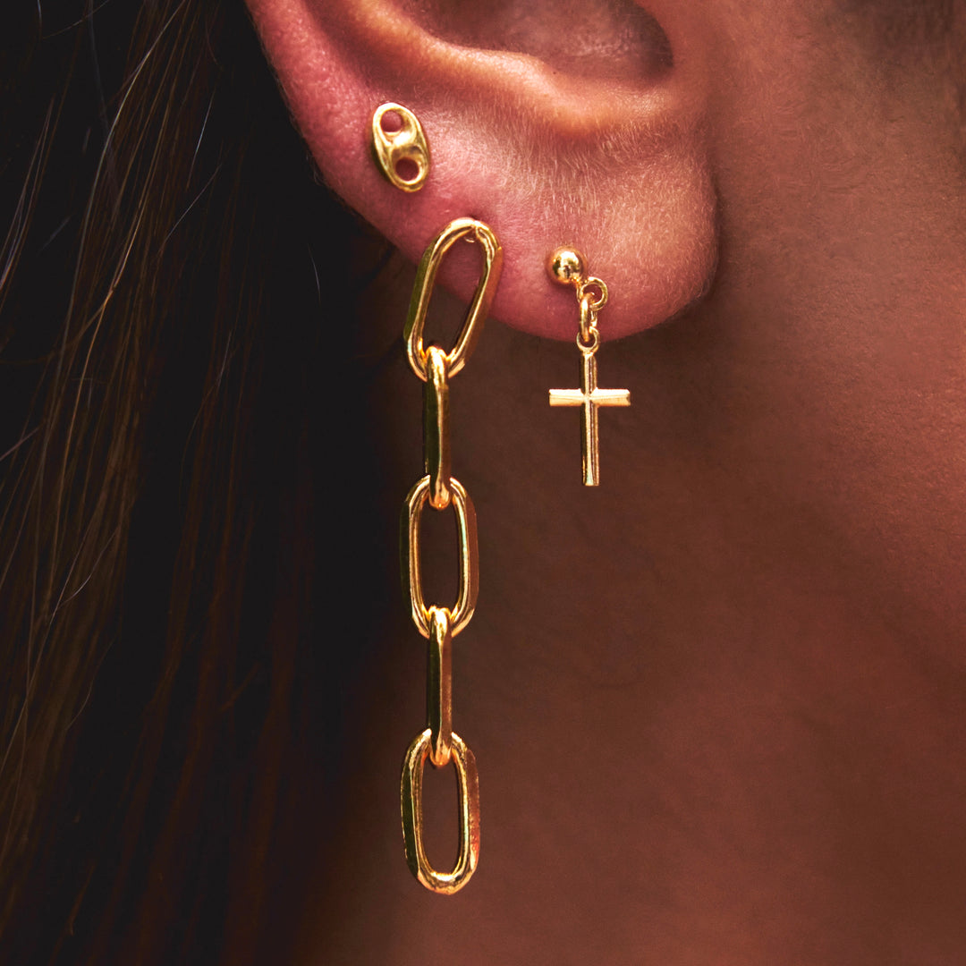 CROSS CHARM STUDS