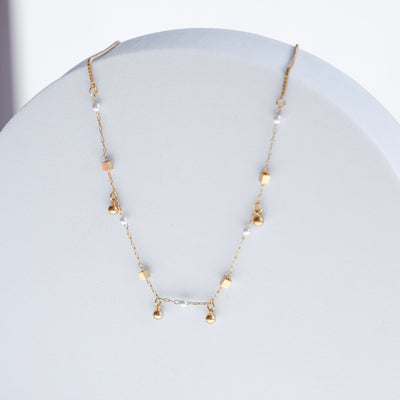 SQUARES AND PEARLS NECKLACE