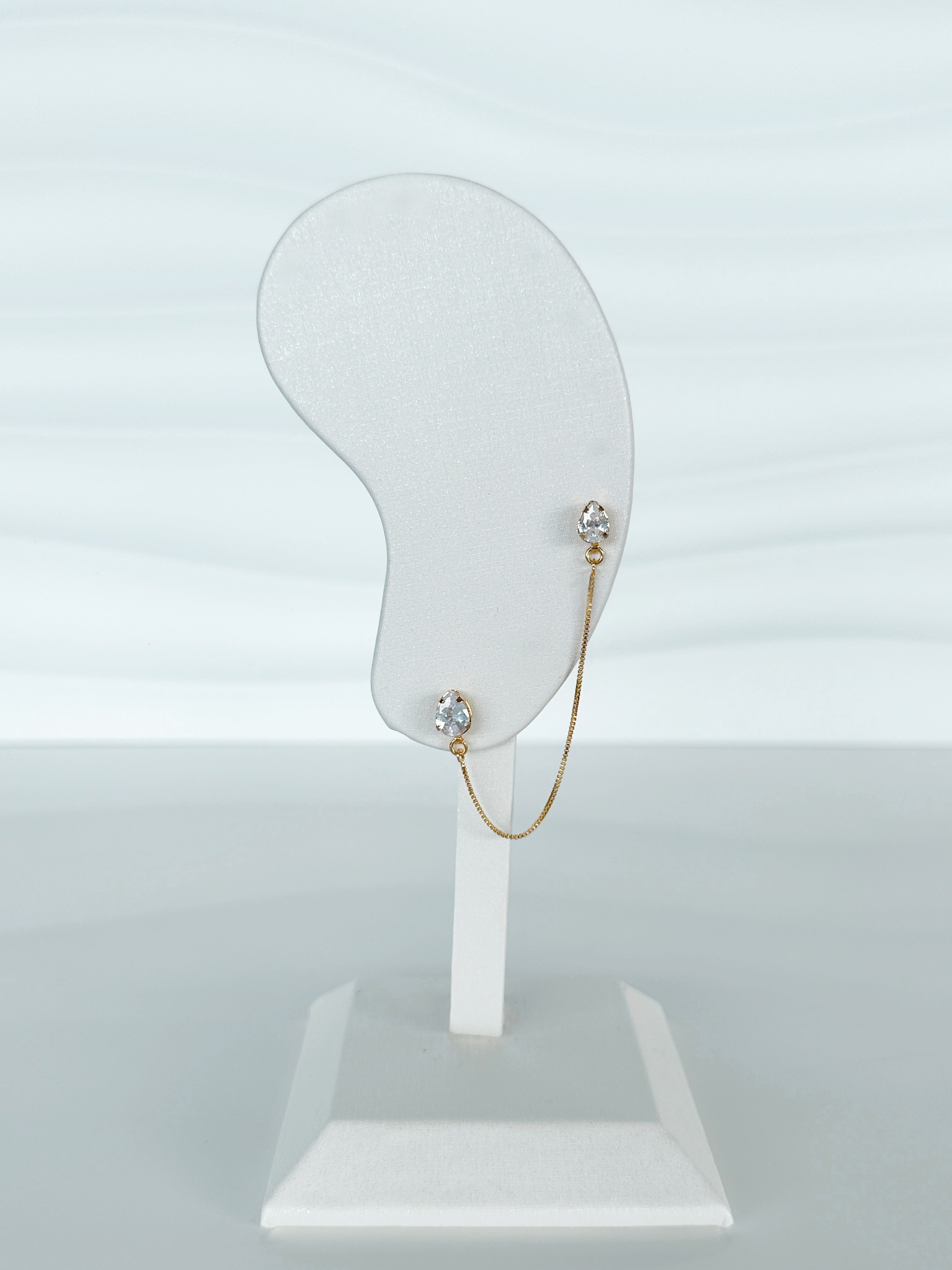 DOUBLE PIERCING DIAMOND EARRINGS