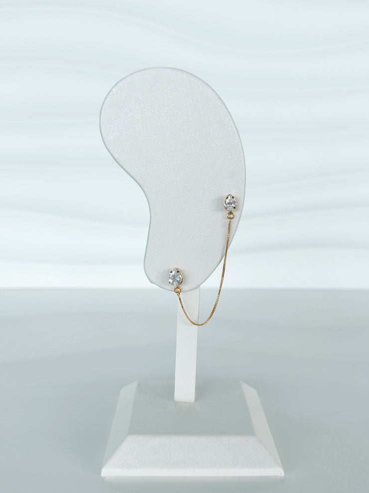 DOUBLE PIERCING DIAMOND EARRINGS