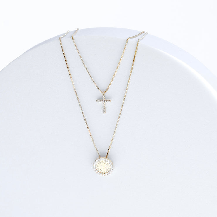 SMALL DIAMOND CROSS NECKLACE