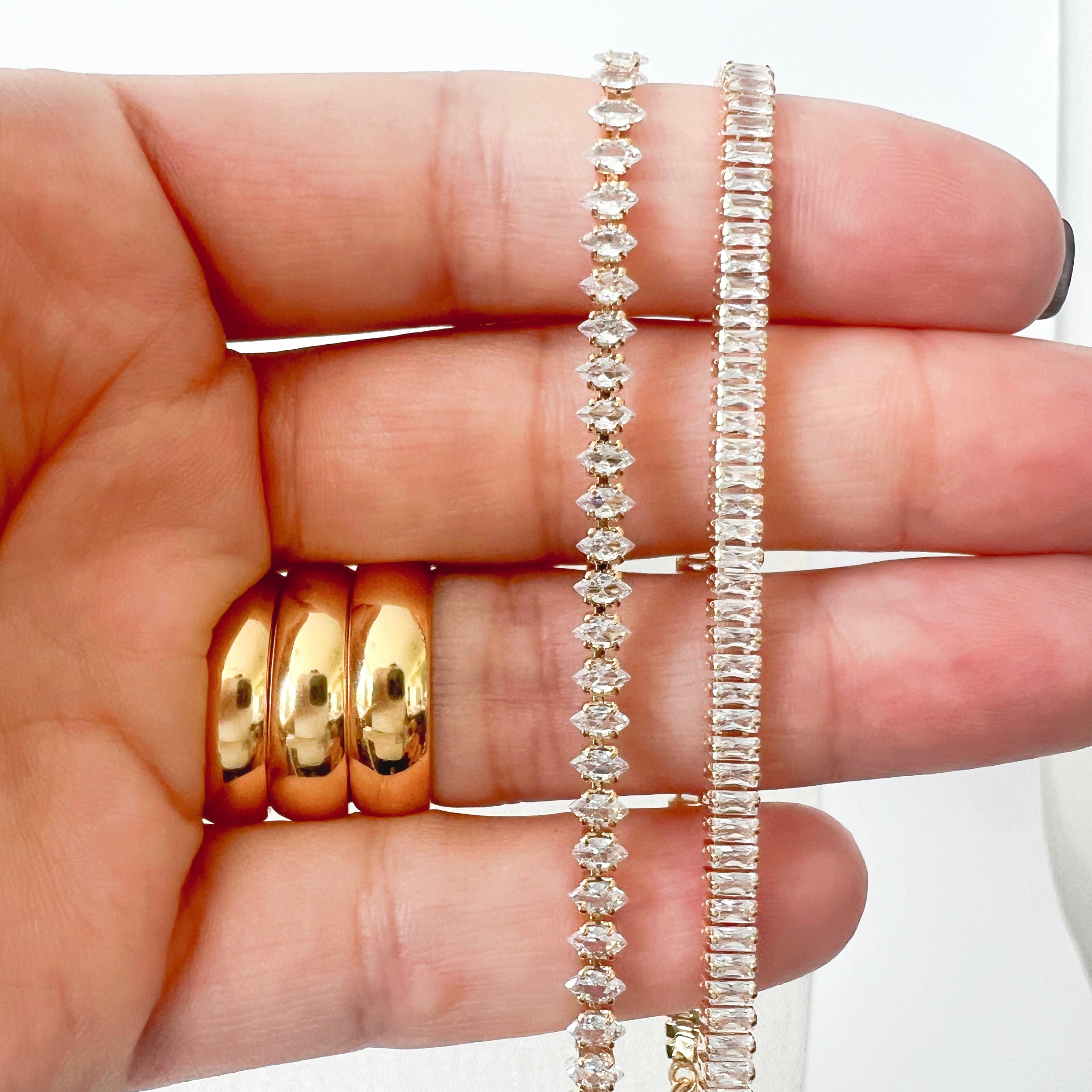 Left: Baby Marquise Necklace