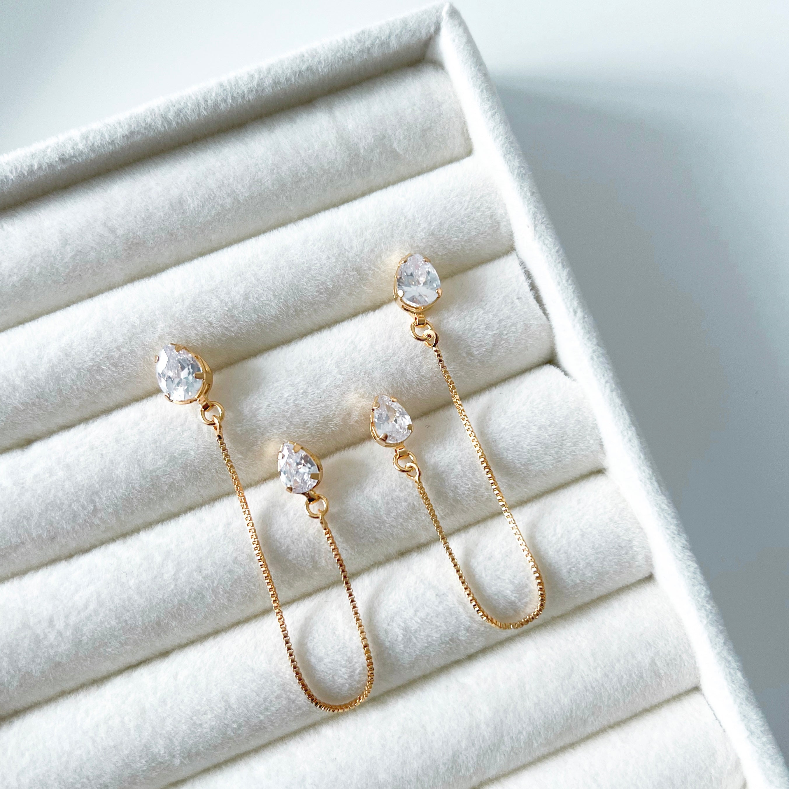 DOUBLE PIERCING DIAMOND EARRINGS