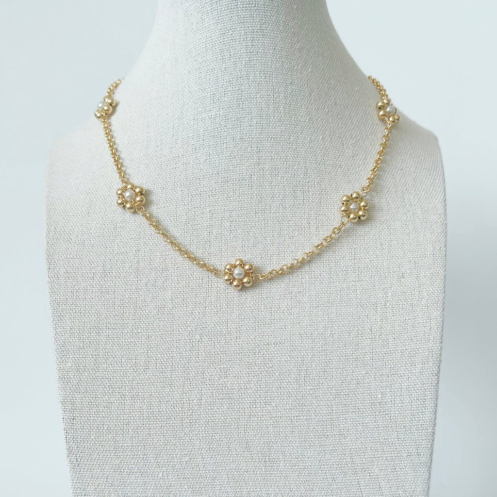 FLOWER POWER GOLD NECKLACE