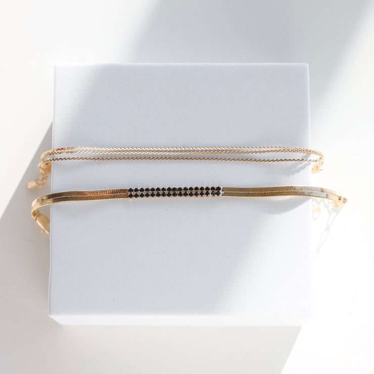 BLACK DIAMOND CENTER BRACELET