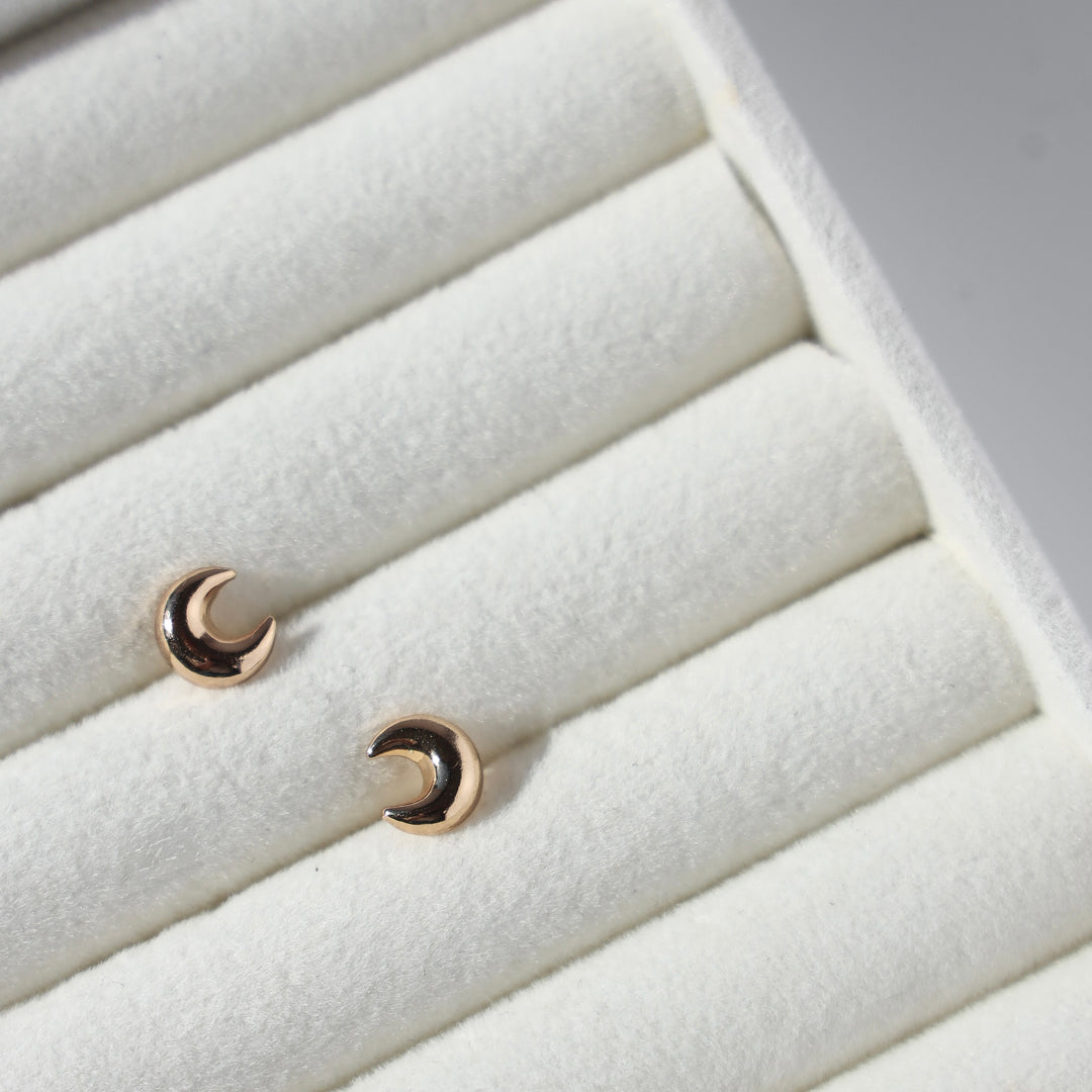 Fluffy Moon Studs