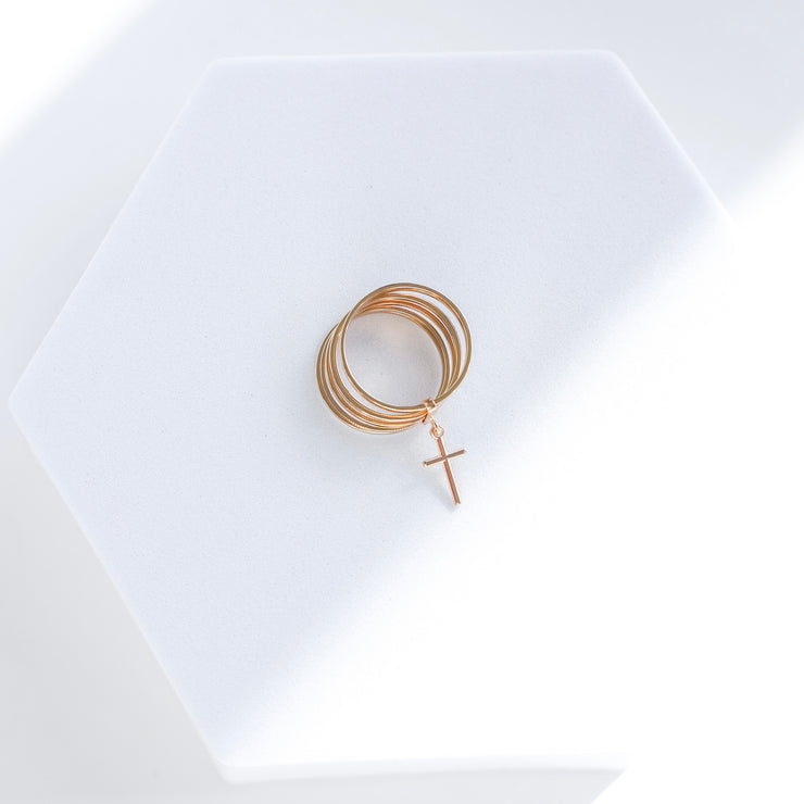 CROSS BANDS BAND RING
