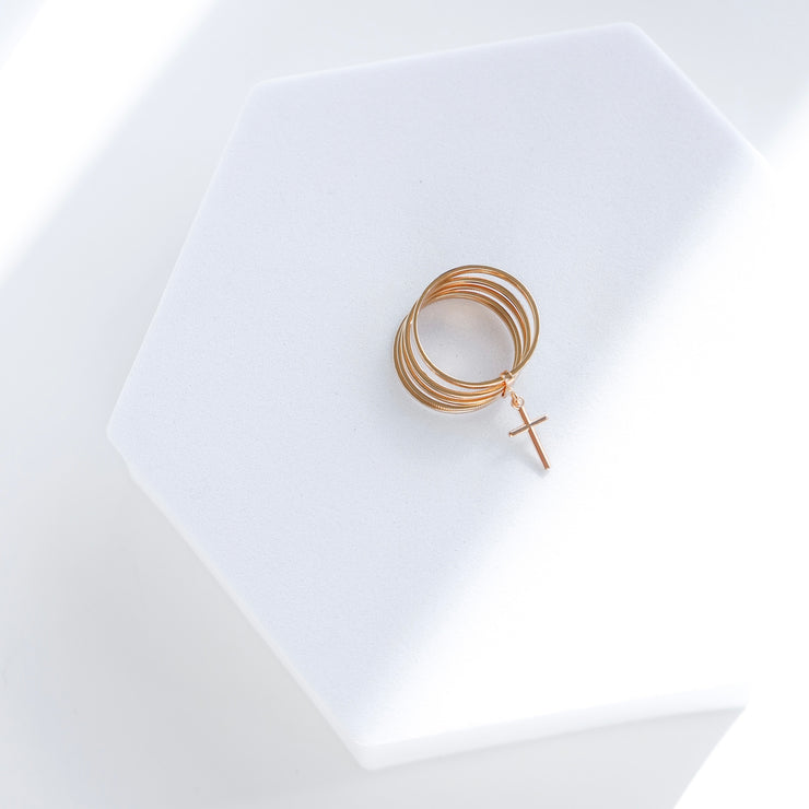 CROSS BANDS BAND RING