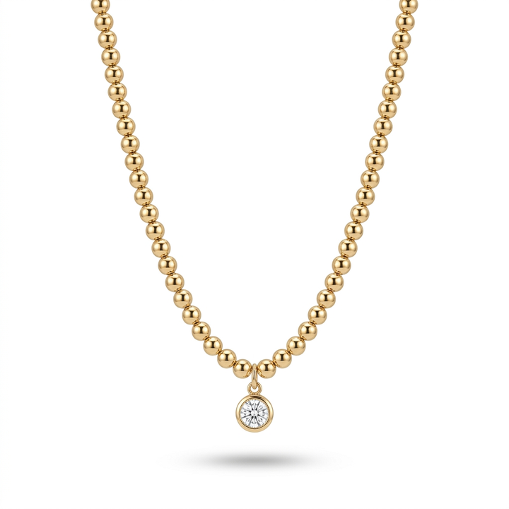 Crystal Circle Beaded Necklace
