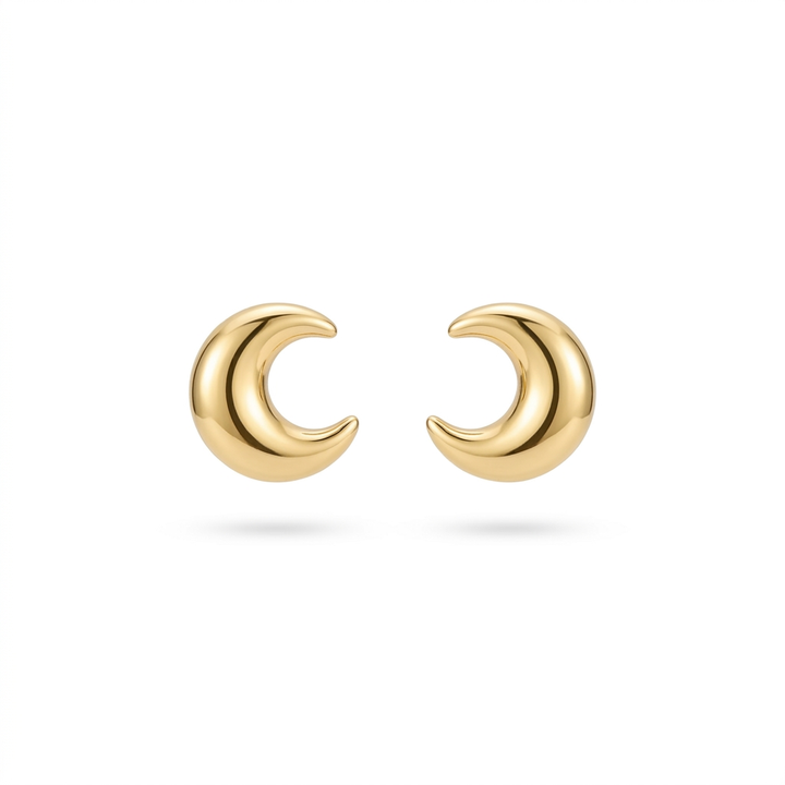Fluffy Moon Studs
