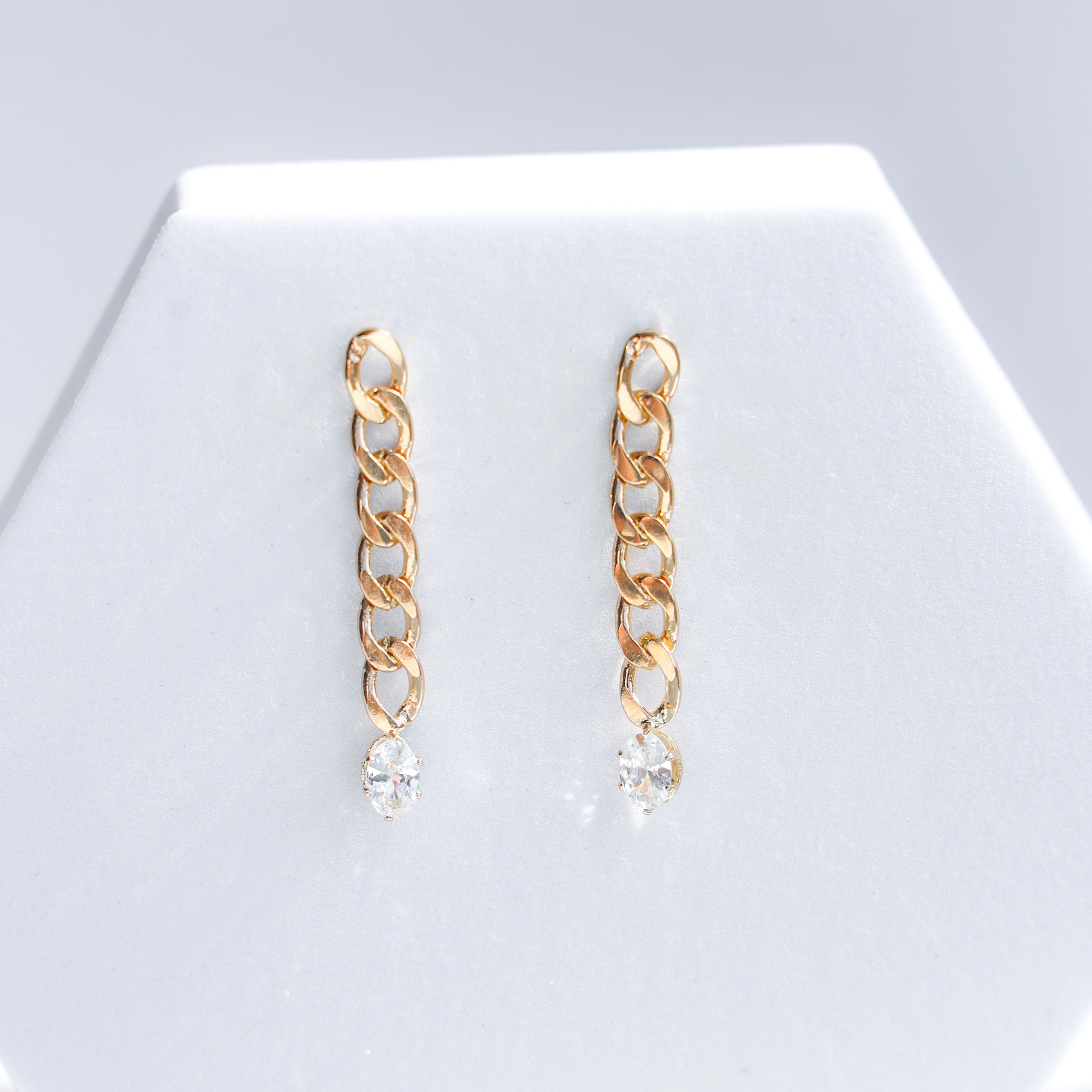CUBANA CHAIN DIAMOND EARRINGS