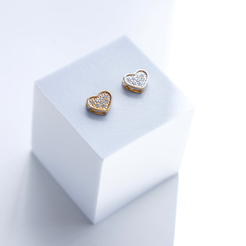 HEART DIAMOND PAVE STUDS