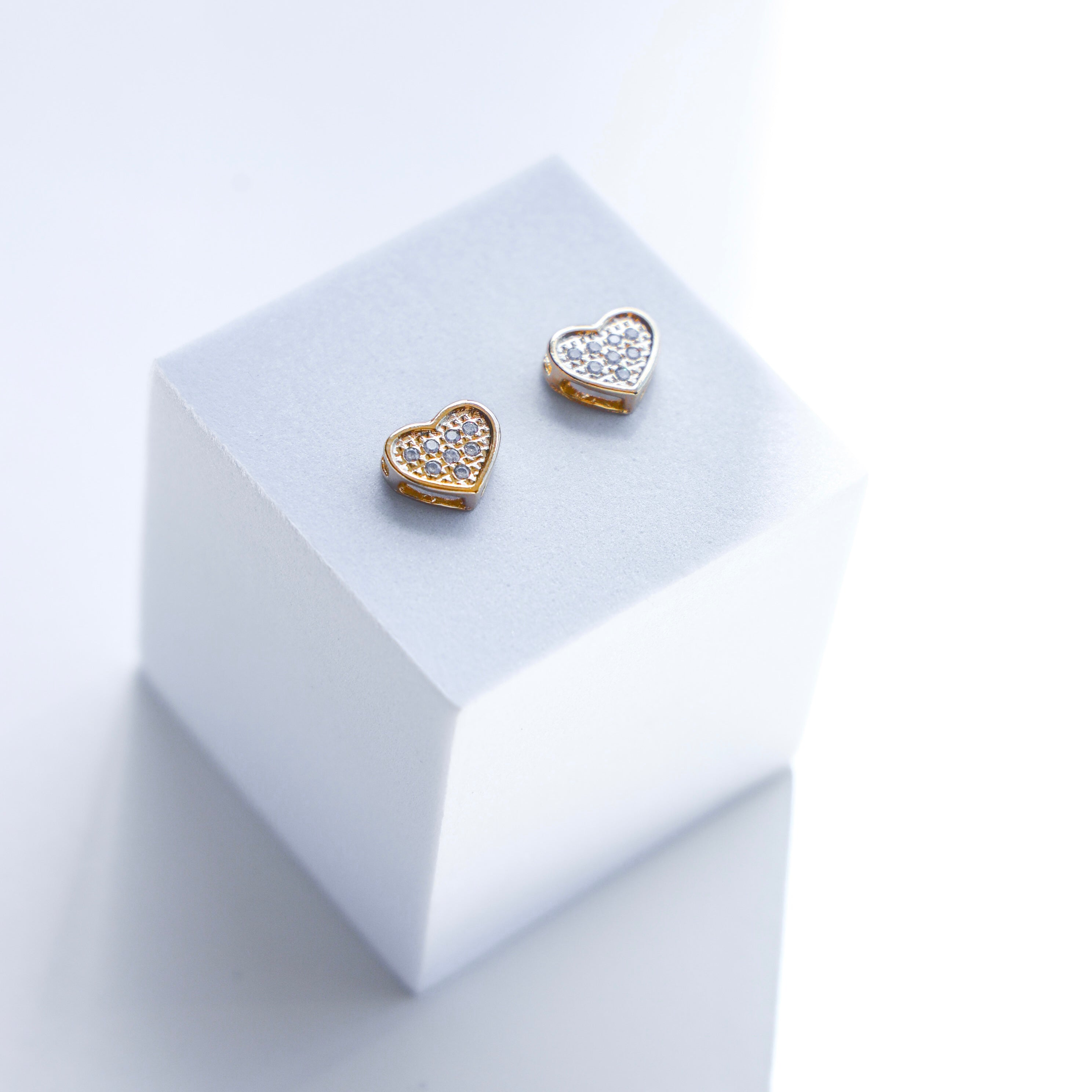 HEART DIAMOND PAVE STUDS
