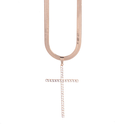 Snow Cross Snake Necklace