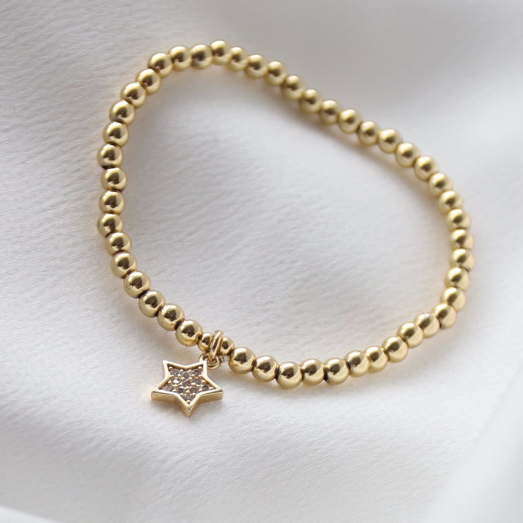 DIAMOND STAR BEADED BRACELET