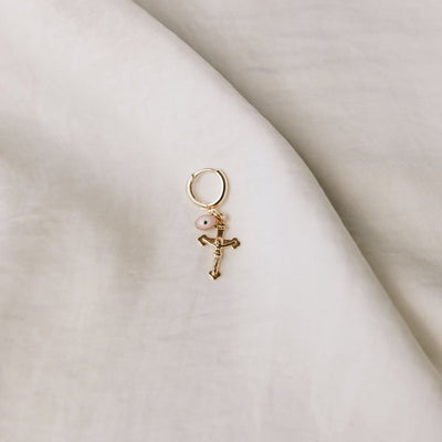 Cross Charm Earring