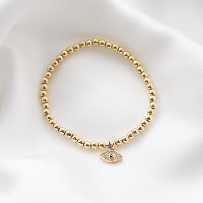 DIAMOND EYE BEADED BRACELET