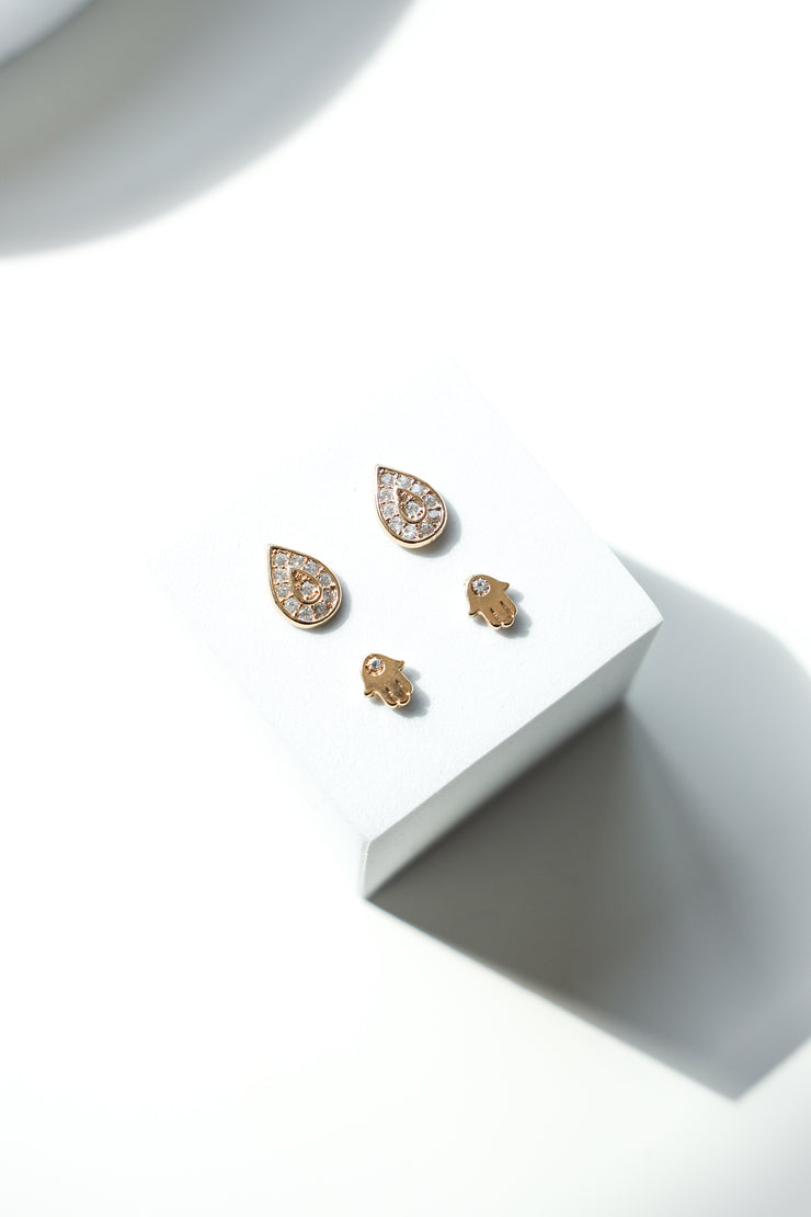 DIAMOND TEAR DROPS STUDS