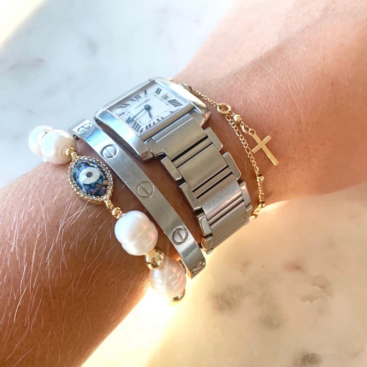 Thin Gold Rosary bracelet