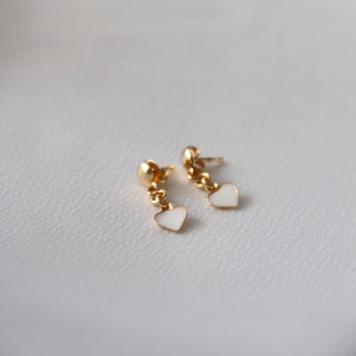 White Heart Studs