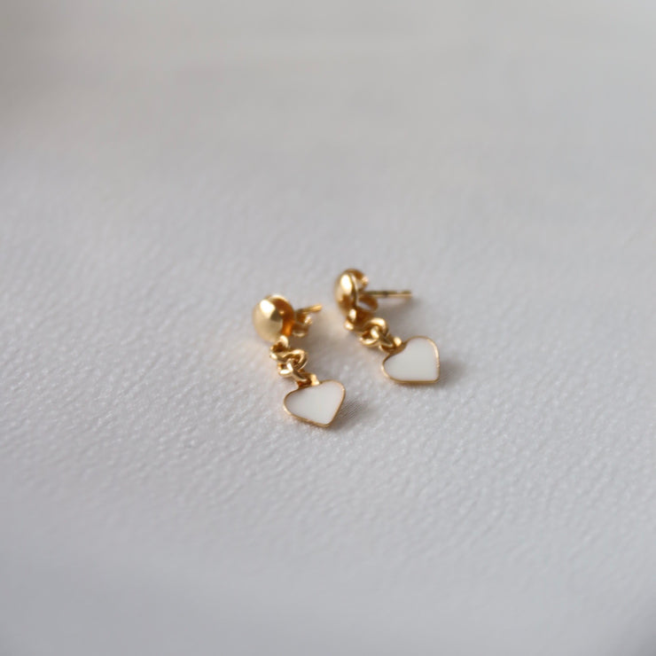 White Heart Studs