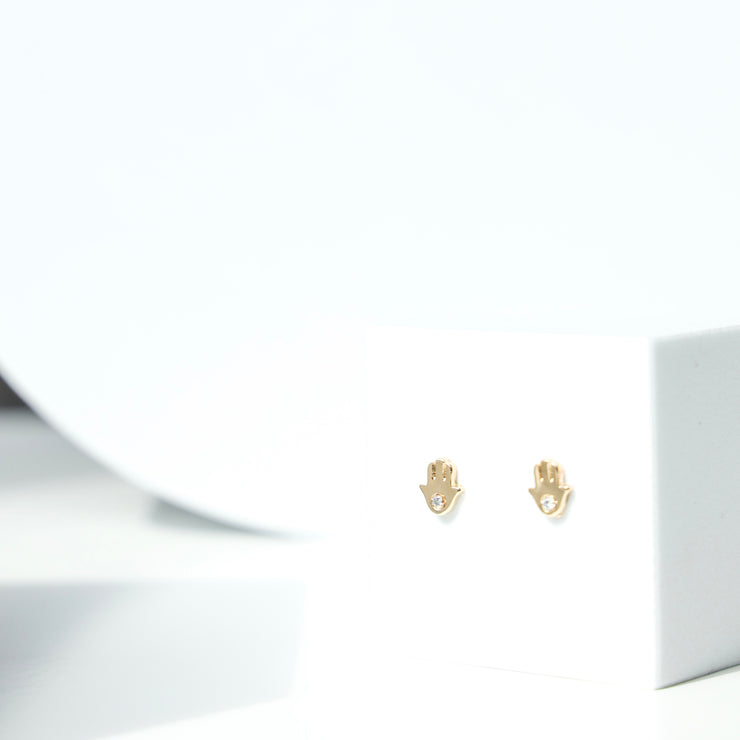 DIAMOND HAMSA STUDS