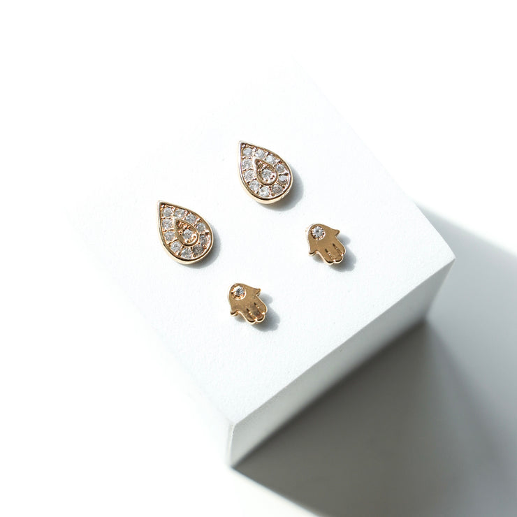 DIAMOND HAMSA STUDS