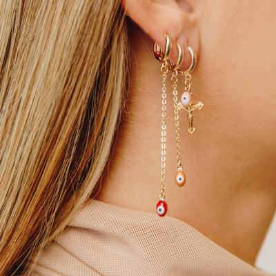 Long Evil Eye Drop Earring